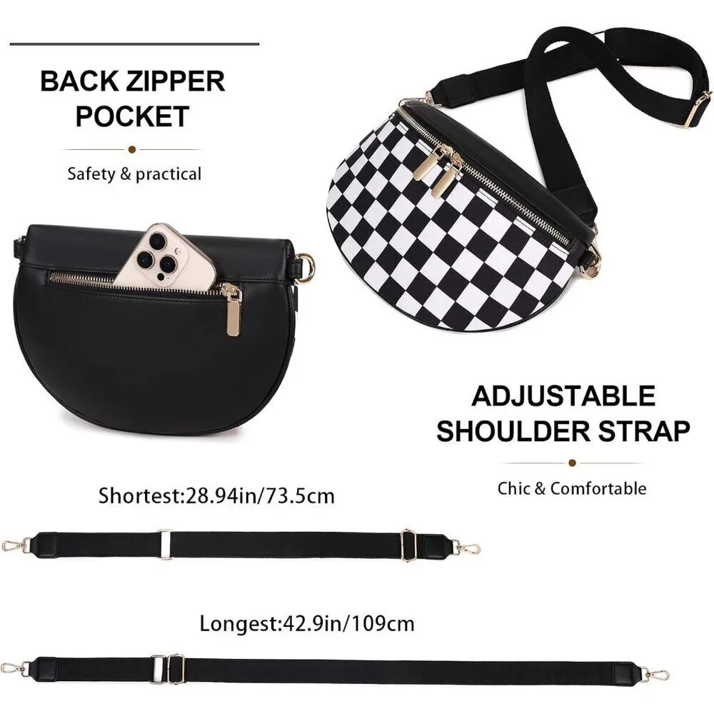 Small Leather Crossbody Bag Women Travel Purse Fanny Pack Belt Bag